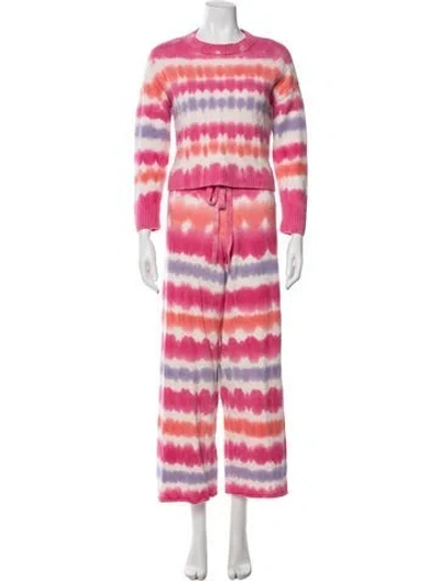 Pre-owned Electric & Rose Merino Wool Tie-dye Print Set In Pink