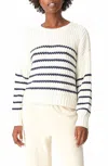 Electric & Rose Nautical Sweater In Navy/cream Stripe In Neutral