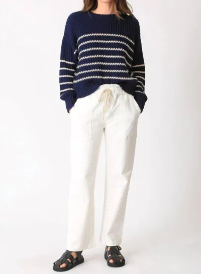 Electric & Rose Nautical Sweater In Stripe Indigo/ivory In Blue