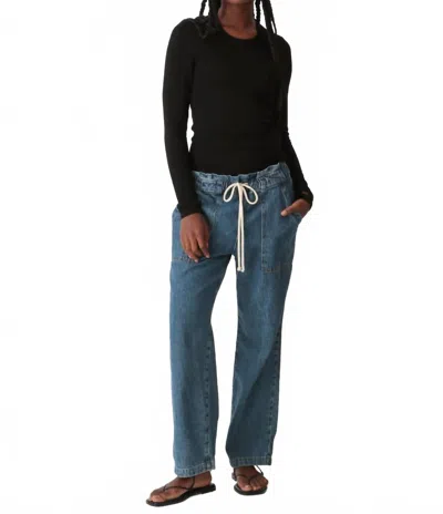 Electric & Rose Olivia Rib Top In Onyx In Blue