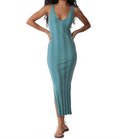 Electric & Rose Rikki Rib Dress In Lagoon In Multi