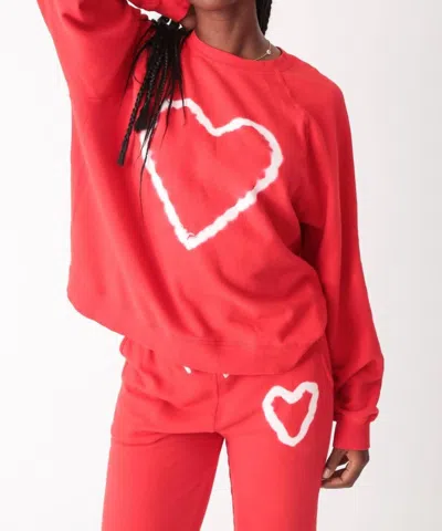 Electric & Rose Ronan Pullover In Chili Heart In Pink