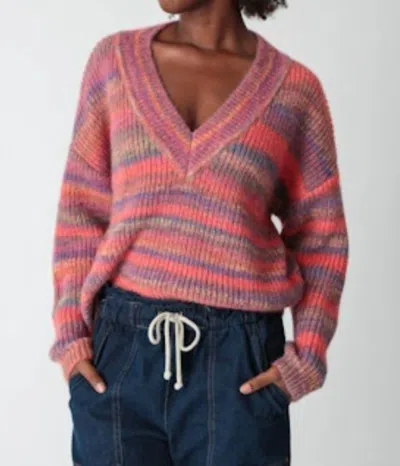 Electric & Rose Roux Space Dye Sweater In Rainbow In Pink