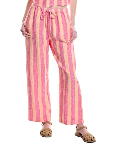 Electric & Rose Sail Crop Linen Pant In Multi
