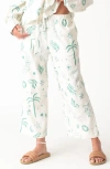 Electric & Rose Sail Print Wide Leg Pants In White