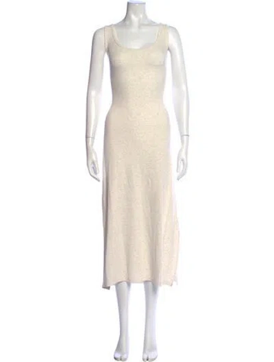 Pre-owned Electric & Rose Scoop Neck Midi Length Dress In Neutral