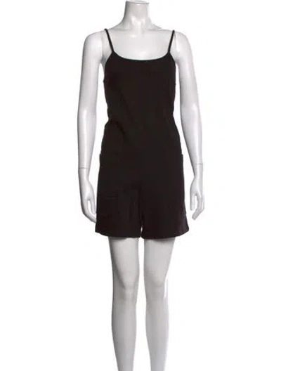 Pre-owned Electric & Rose Scoop Neck Romper In Black