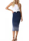 Electric & Rose Simone Skirt. In Sunbleach Indigo In Blue