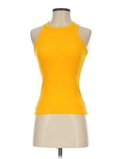 Pre-owned Electric & Rose Sleeveless Top Yellow Halter Neckline Tops