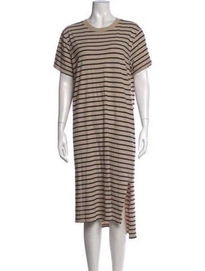 Pre-owned Electric & Rose Striped Long Dress In Black