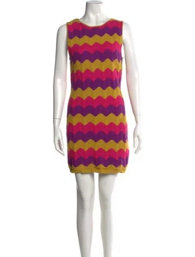 Pre-owned Electric & Rose Striped Mini Dress W/ Tags In Yellow