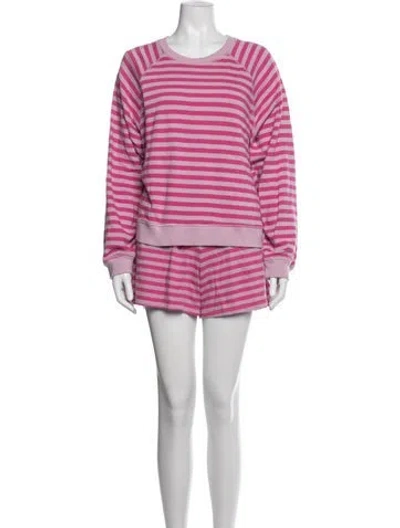 Pre-owned Electric & Rose Striped Short Set In Pink