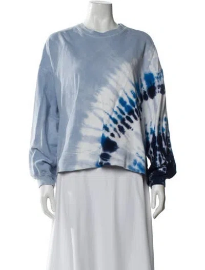Pre-owned Electric & Rose Tie-dye Print Crew Neck Sweater In Blue