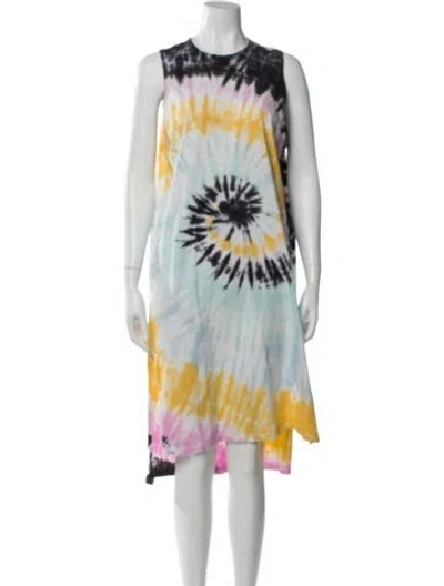 Pre-owned Electric & Rose Tie-dye Print Knee-length Dress In Blue