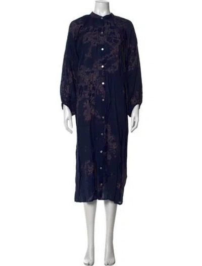 Pre-owned Electric & Rose Tie-dye Print Long Dress In Blue