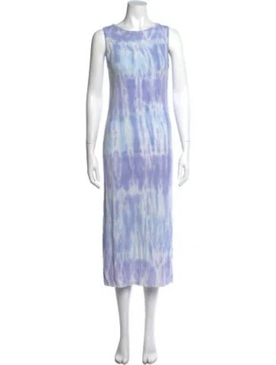 Pre-owned Electric & Rose Tie-dye Print Long Dress In Blue