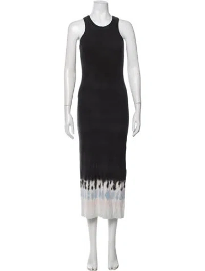 Pre-owned Electric & Rose Tie-dye Print Long Dress In Grey