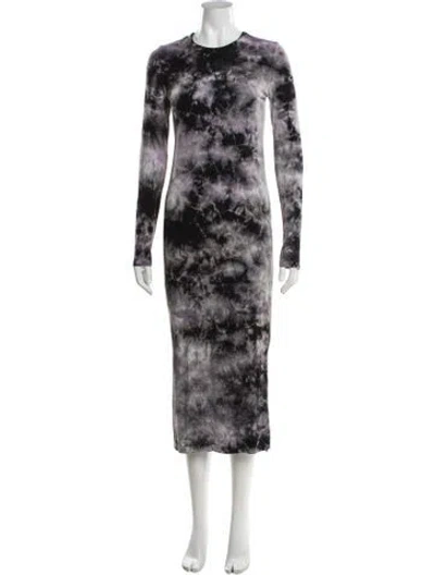 Pre-owned Electric & Rose Tie-dye Print Midi Length Dress In Multicolor