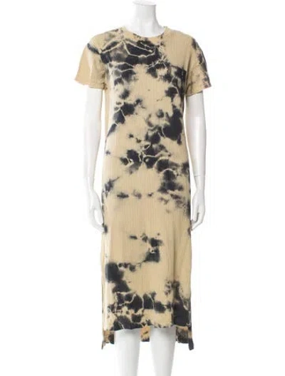 Pre-owned Electric & Rose Tie-dye Print Midi Length Dress In Neutral