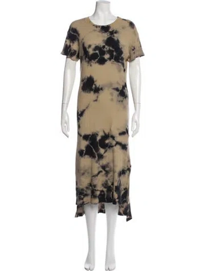 Pre-owned Electric & Rose Tie-dye Print Midi Length Dress In Neutral