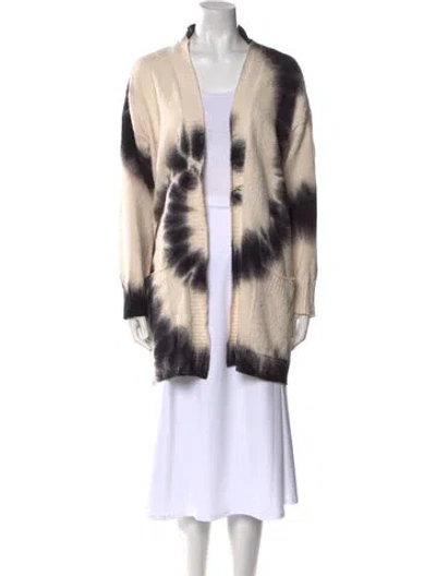 Pre-owned Electric & Rose Tie-dye Print Open Front Sweater In Neutral