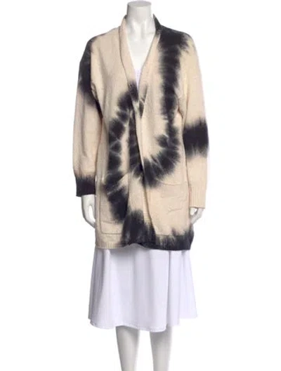 Pre-owned Electric & Rose Tie-dye Print Open Front Sweater In Neutral