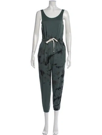 Pre-owned Electric & Rose Tie-dye Print Scoop Neck Jumpsuit In Green