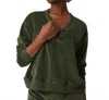 Electric & Rose Velour 'ava' Sweatshirt In Verdoyant Green In Multi