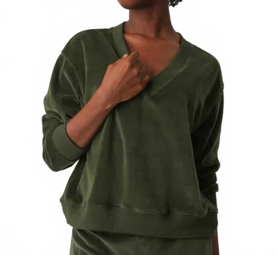 Electric & Rose Velour 'ava' Sweatshirt In Verdoyant Green In Multi