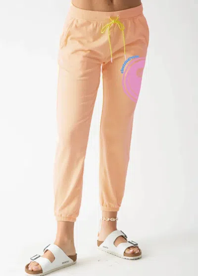 Electric & Rose Women's Classic Jogger Peace Out Graphic In Apricot In Orange