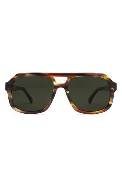 Electric Augusta 57mm Polarized Square Aviator Sunglasses In Tobacco/grey Polar