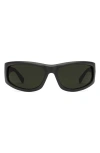 Electric Bolsa Sport 45mm Wraparound Sunglasses In Matte Black/grey