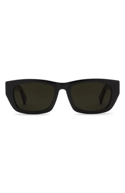 Electric Catania 52mm Polarized Rectangular Sunglasses In Gloss Black/grey Polar