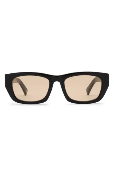 Electric Catania 52mm Rectangular Sunglasses In Gloss Black/amber