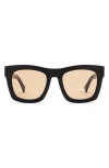 Electric 'crasher' 53mm Retro Sunglasses In Gloss Black/amber