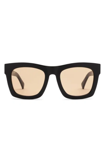 Electric 'crasher' 53mm Retro Sunglasses In Gloss Black/amber