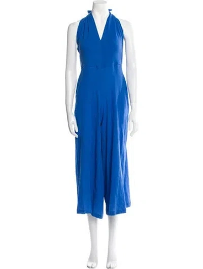 Pre-owned Electric Feathers Halterneck Jumpsuit In Blue