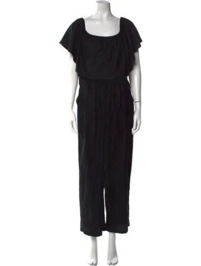 Pre-owned Electric Feathers Square Neckline Jumpsuit In Black