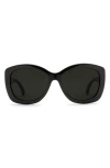 Electric Gaviota Polarized Square Sunglasses In Gloss Black/grey Polar