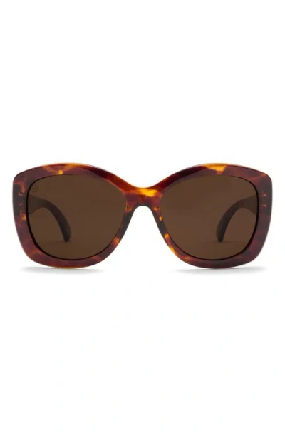 Electric Gaviota Polarized Square Sunglasses In Gloss Tort/bronze Polar