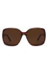 Electric Marin 56mm Polarized Oversize Square Sunglasses In Gloss Tort/ Bronze Polar