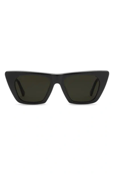 Electric Noli 50mm Polarized Cat Eye Sunglasses In Gloss Black/grey Polar