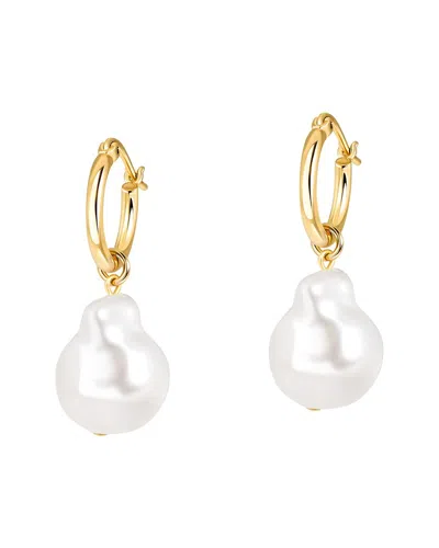 Electric Picks 14k Plated 17.6mm Pearl Regal Earrings In Gold