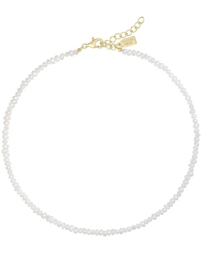 Electric Picks 14k Plated 2mm Pearl Tidal Necklace In White
