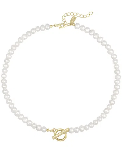 Electric Picks 14k Plated 6mm Pearl Vacation Mode Necklace In White