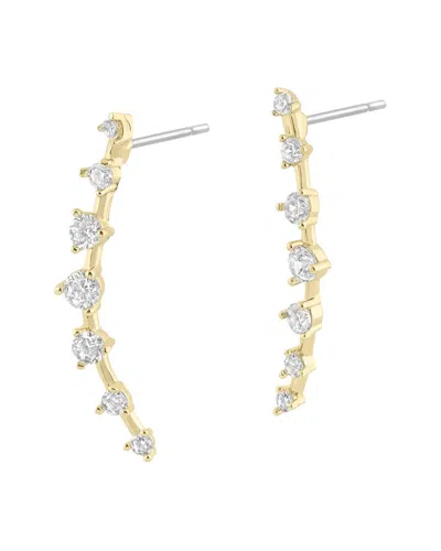 Electric Picks 14k Plated Cz Champagne Earrings In Gold