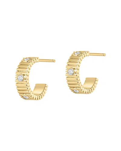 Electric Picks 14k Plated Cz Cornelia Huggie Hoops In Gold