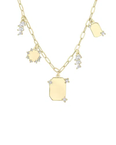 Electric Picks 14k Plated Cz Cosmo Charm Necklace