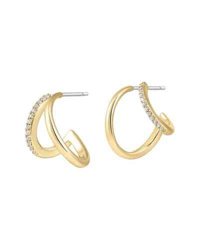 Electric Picks 14k Plated Cz Crosby Earrings In Gold