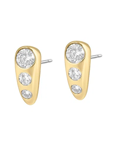 Electric Picks 14k Plated Cz Cushion Statement Earrings